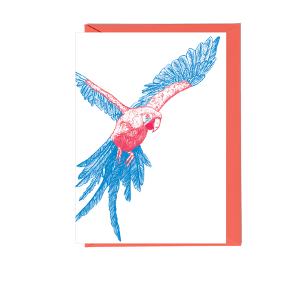Tropicana Parrot Greeting Card - Fawn and Thistle