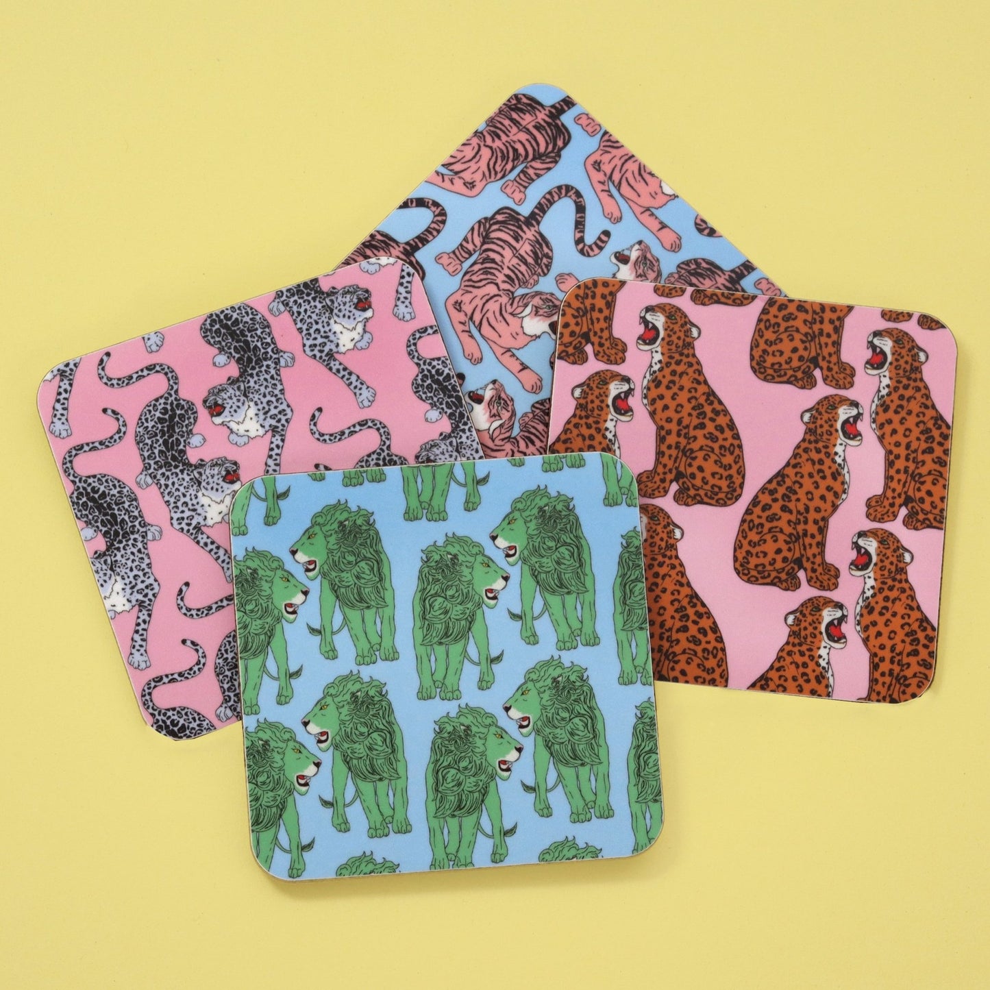 Wild Cat Pattern Coaster set - Fawn and Thistle