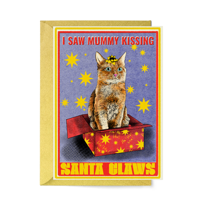 Funny cat christmas card by fawn and thistle