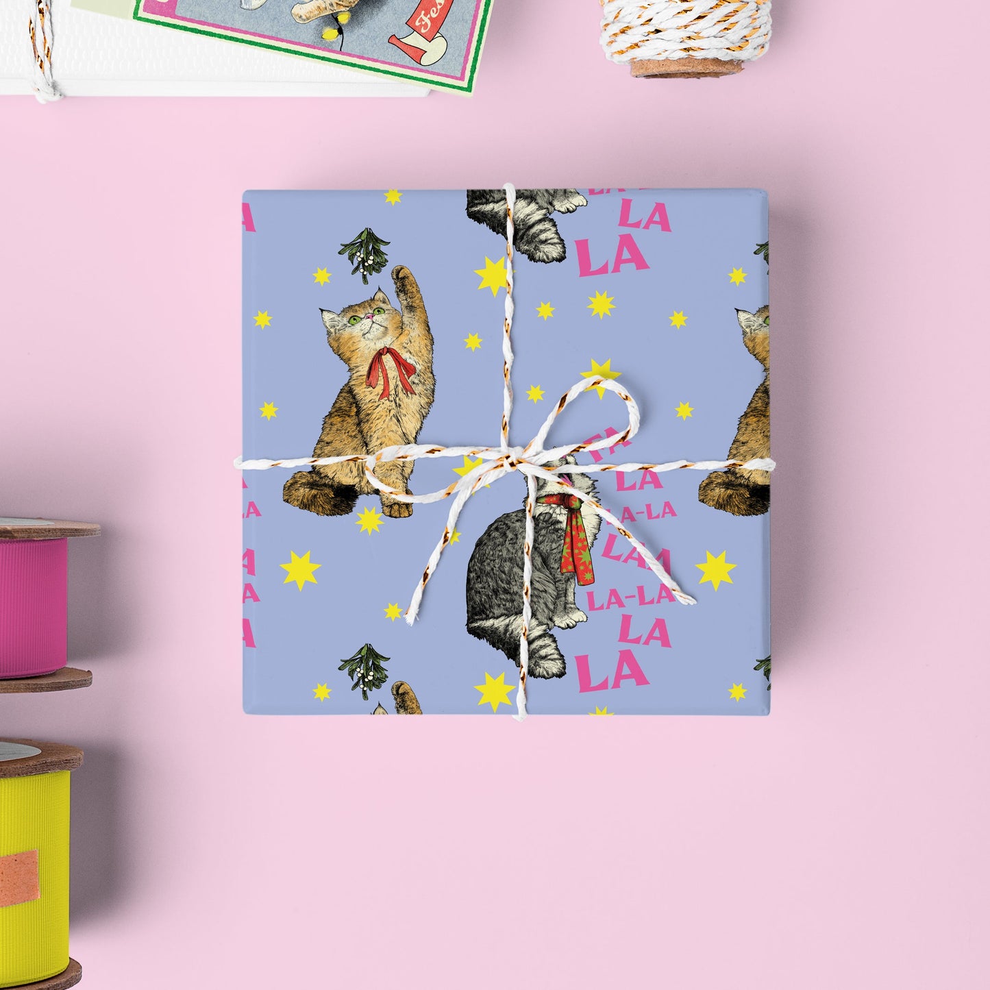 Feline Festive Cat Gift Wrap Sheet