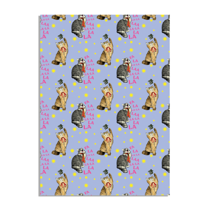 Feline Festive Cat Gift Wrap Sheet