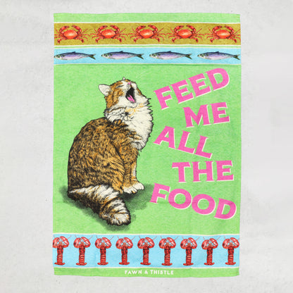 Feed The Cat Tea Towel