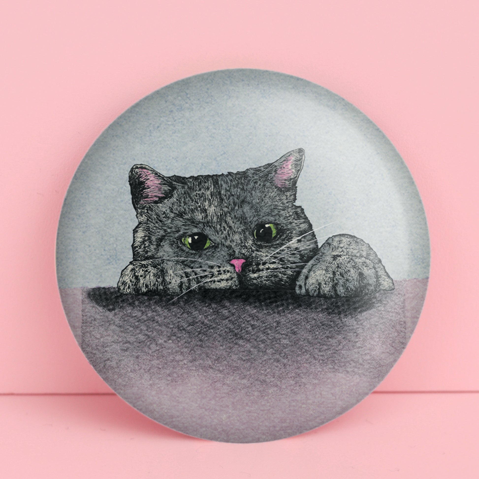 Cute Black Cat Pocket Mirror | Make Up Mirror | Compact | Fawn & Thistle