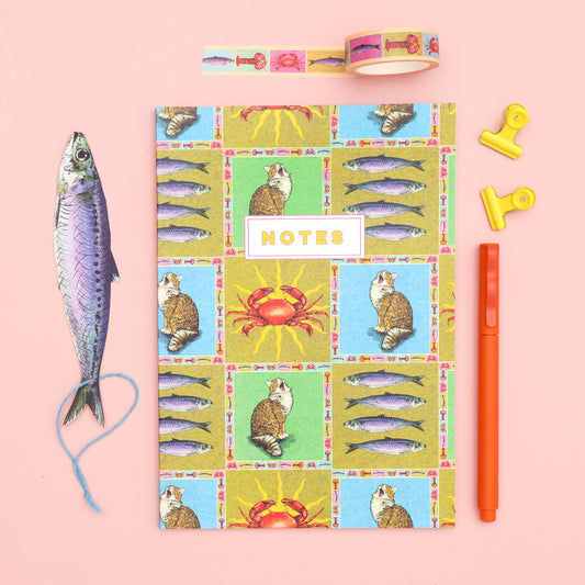 Feed The Cat Lined A5 Notebook