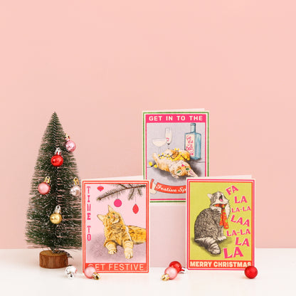 Feline Festive Christmas Card Pack by Fawn & Thistle | Sustainable Plastic free xmas cards | Cat Christmas Cards