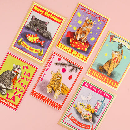 Feline Festive Cat Christmas card collection by Fawn & Thistle