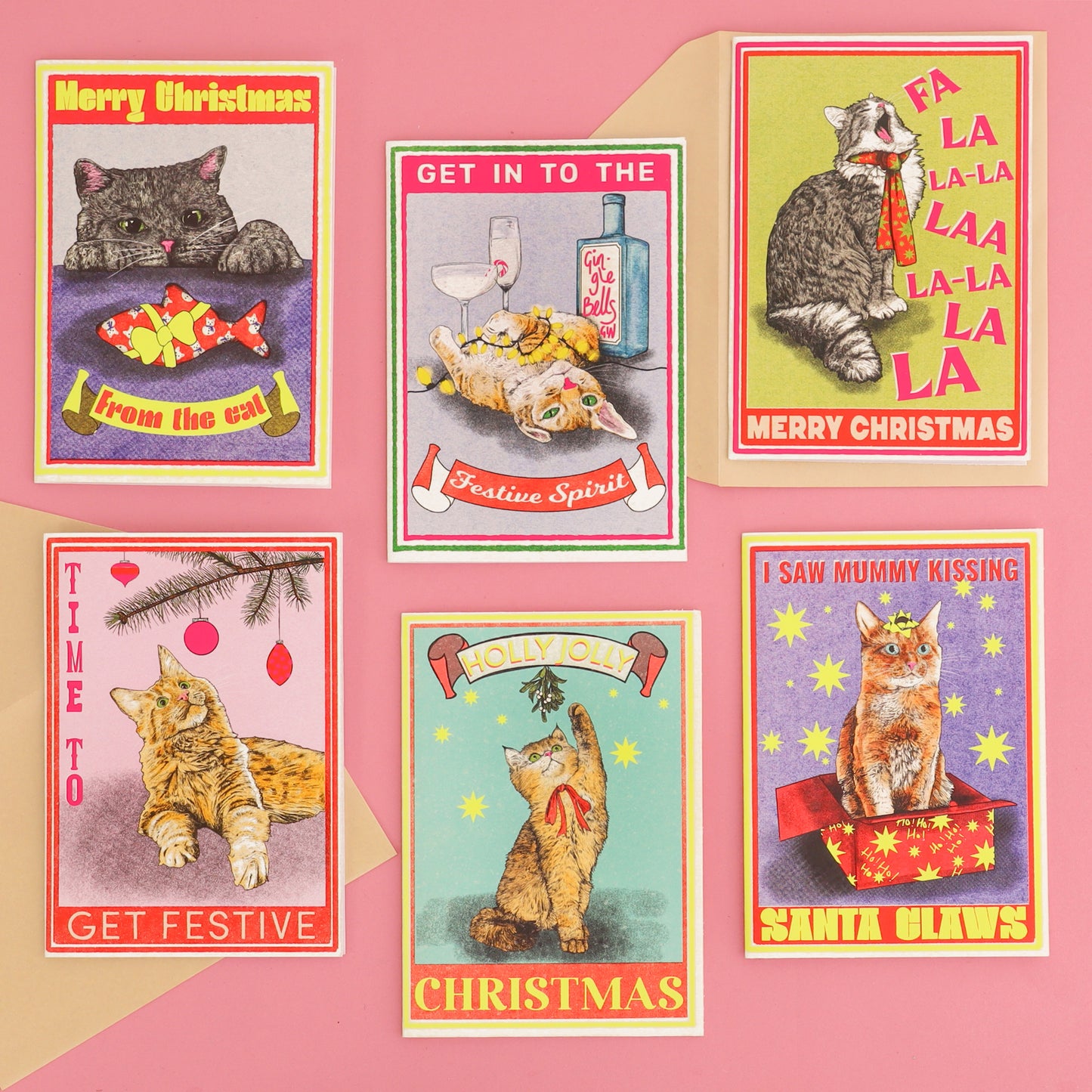 Festive Spirit Cat Christmas Card