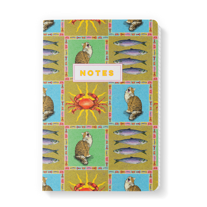 Feed The Cat Lined A5 Notebook