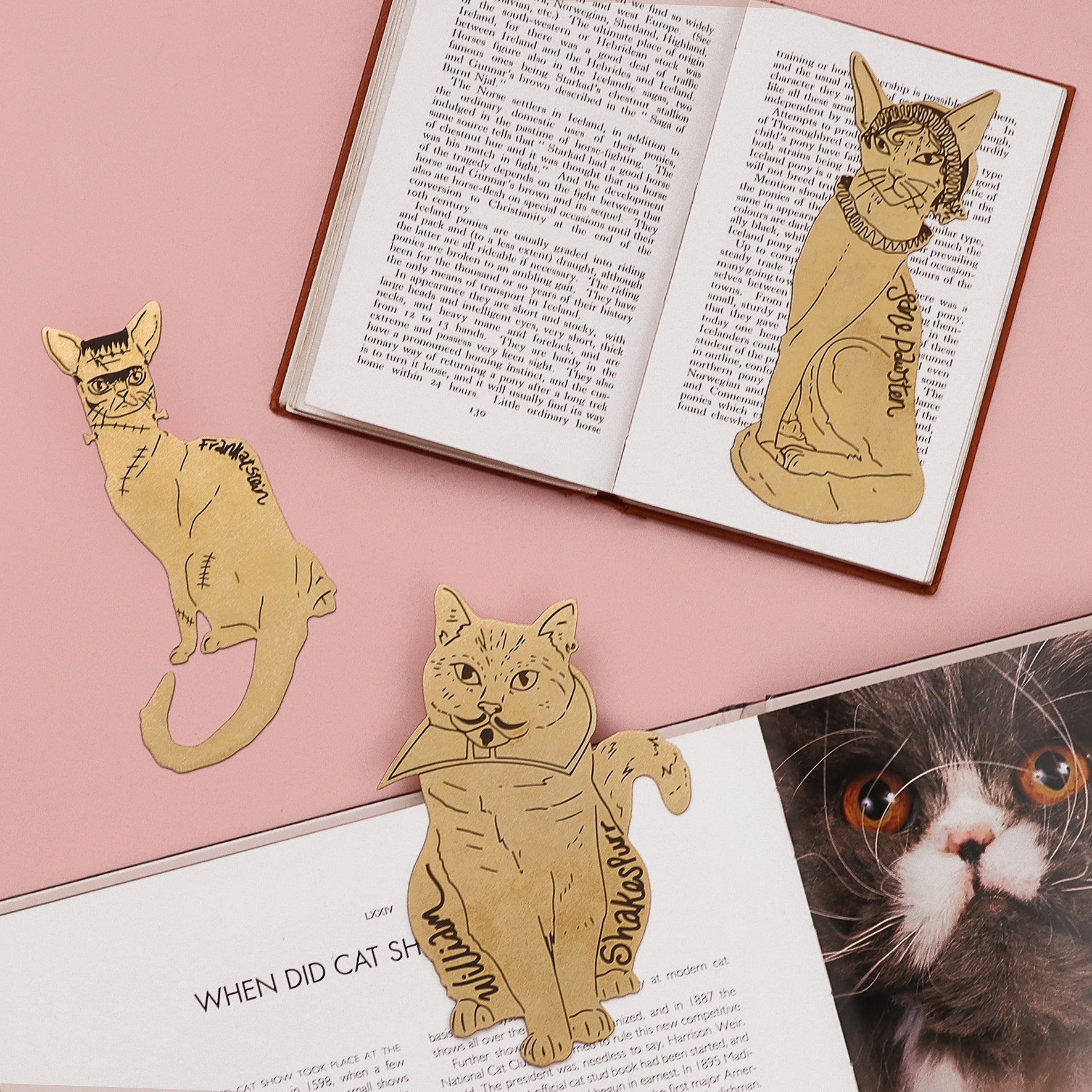 Jane Pawsten Cat Brass Bookmark | Jane Austen Gift | Cat Gift | Fawn & Thistle