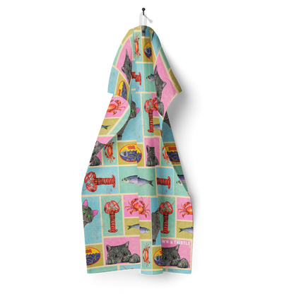 Cat's Kitchen Retro Tea Towel