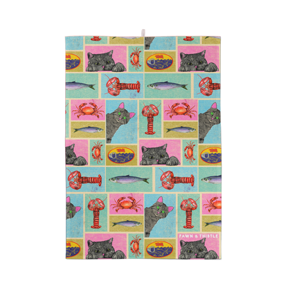 Cat's Kitchen Retro Tea Towel