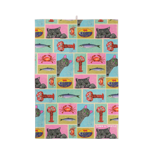 Cat's Kitchen Retro Tea Towel