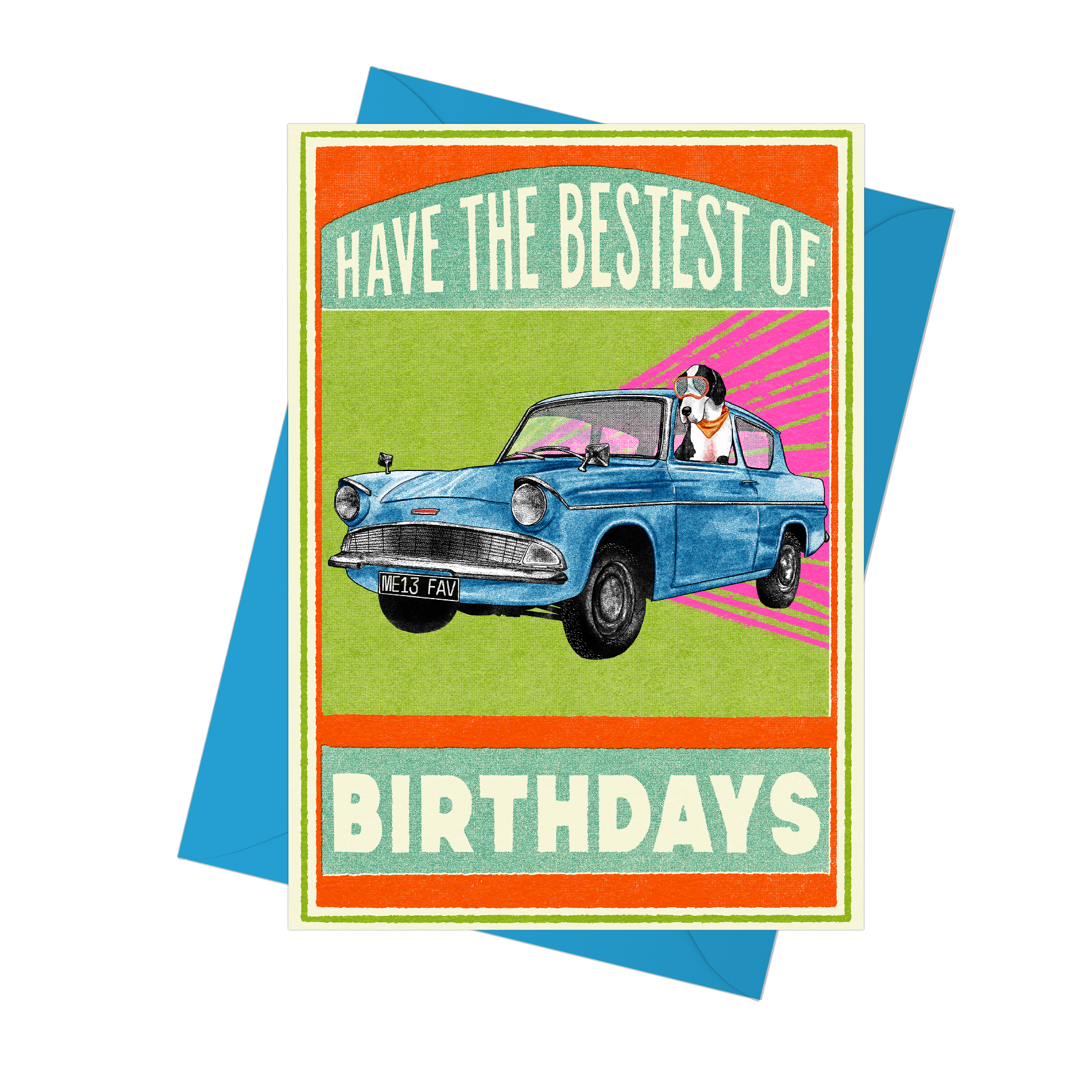 Bestest Birthday Vintage Car Greeting Card by Fawn & Thistle