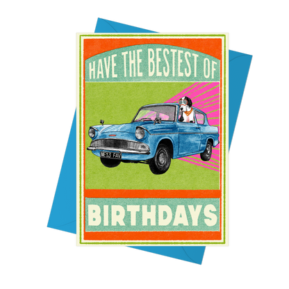 Bestest Birthday Vintage Car Greeting Card by Fawn & Thistle