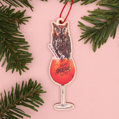 Aperowl Spritz Wooden Christmas Decoration