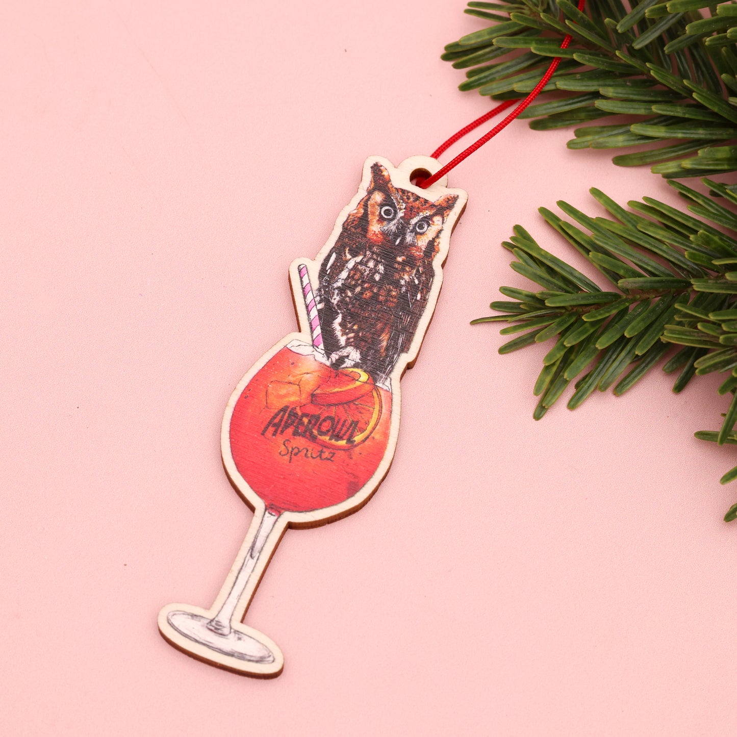 Aperowl Spritz Wooden Christmas Decoration