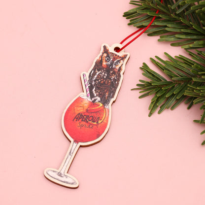 Aperowl Spritz Wooden Christmas Decoration