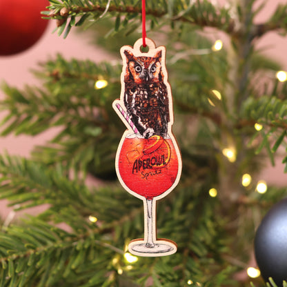 Aperowl Spritz Wooden Christmas Decoration
