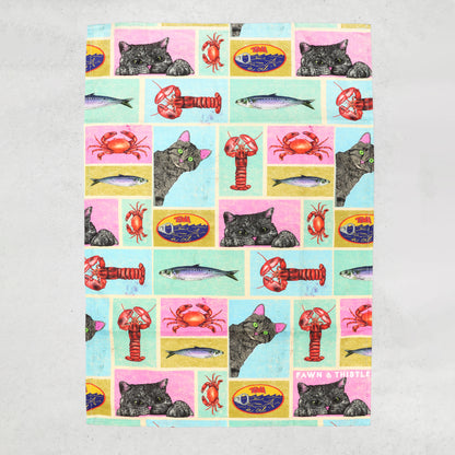 Cat's Kitchen Retro Tea Towel