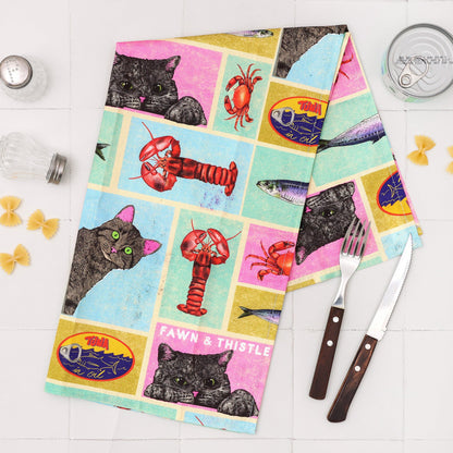 Cat's Kitchen Retro Tea Towel
