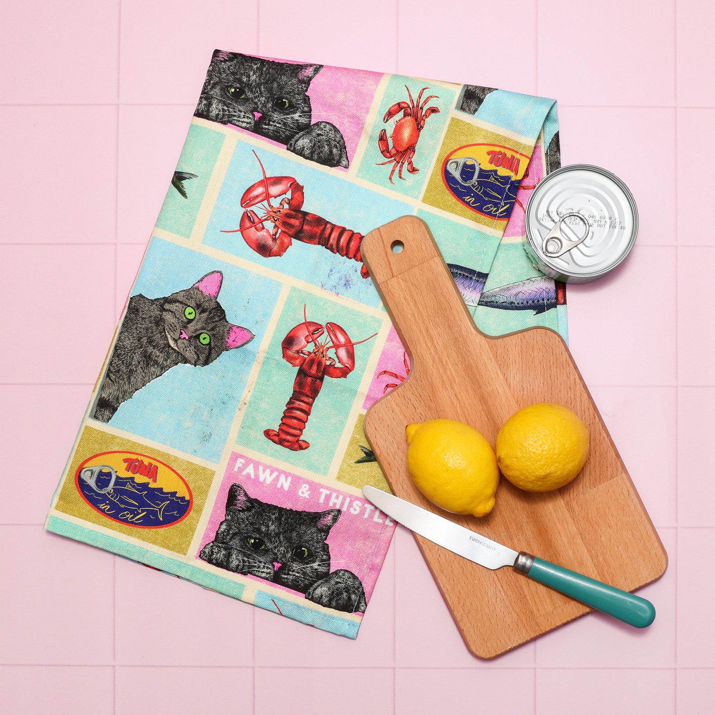 Cat's Kitchen Retro Tea Towel