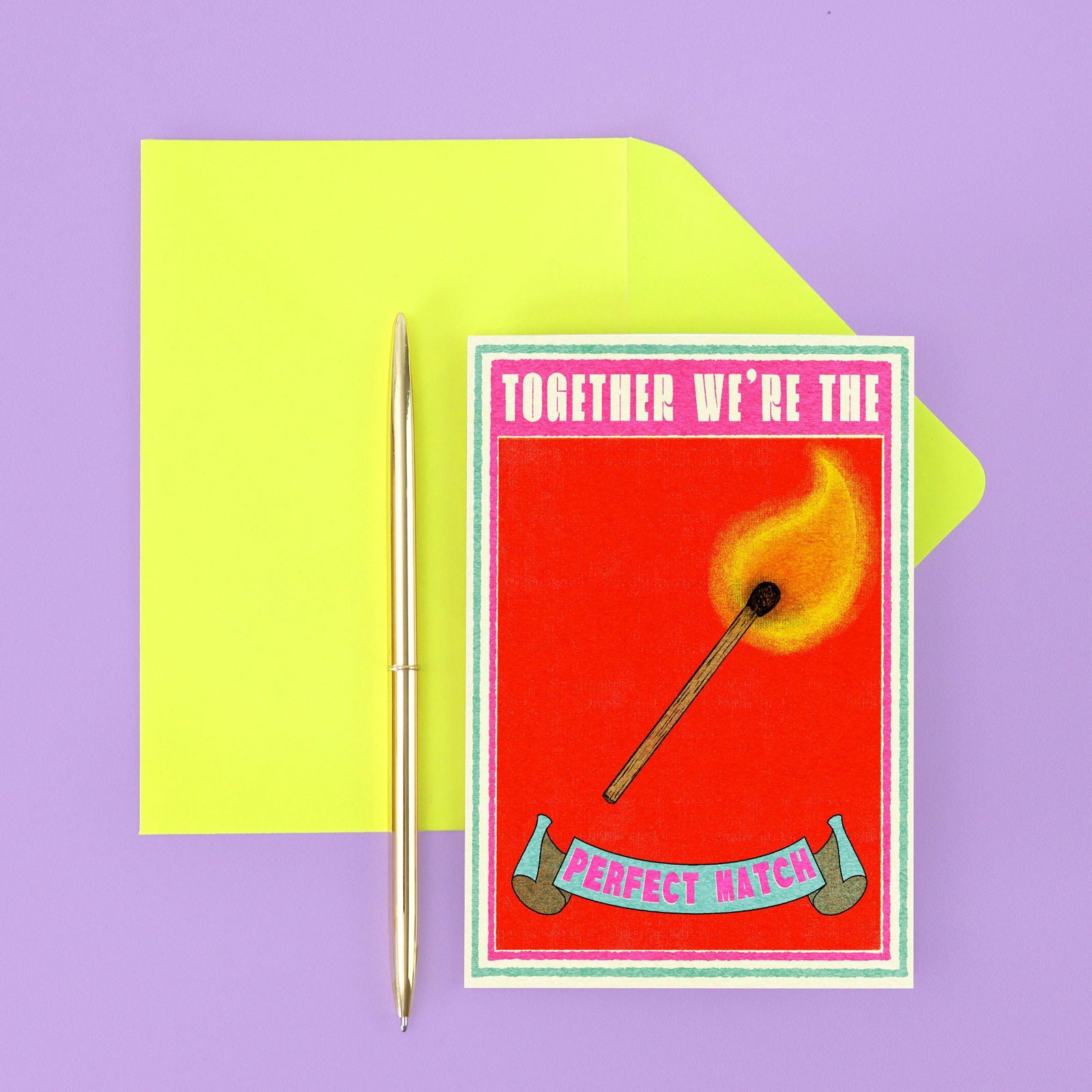 "We're the perfect match" Anniversary Greetings Card - Fawn and Thistle - 
