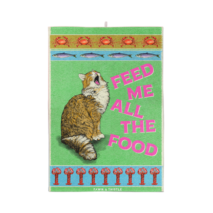 Feed The Cat Tea Towel