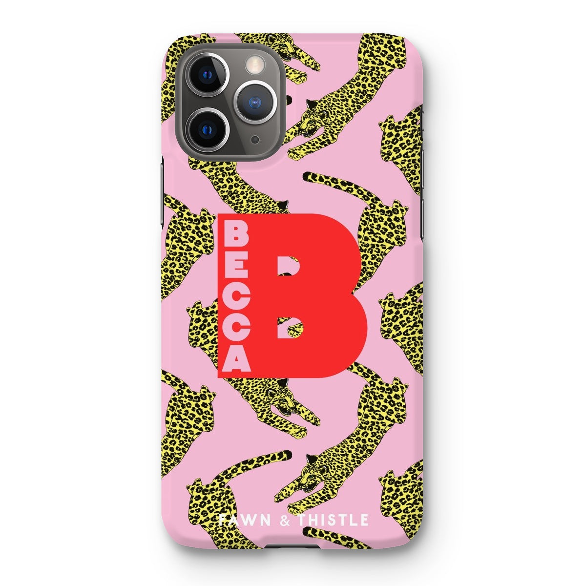 Leaping Leopard Personalised Phone Case