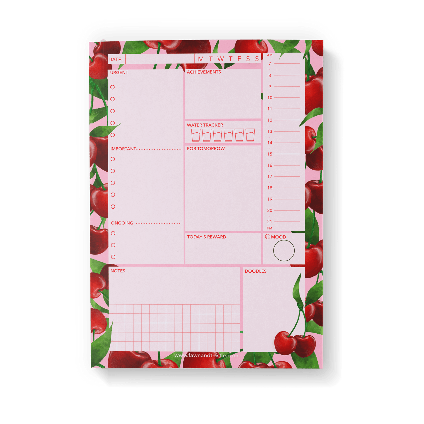 A5 Cherry Daily Planner - Fawn and Thistle