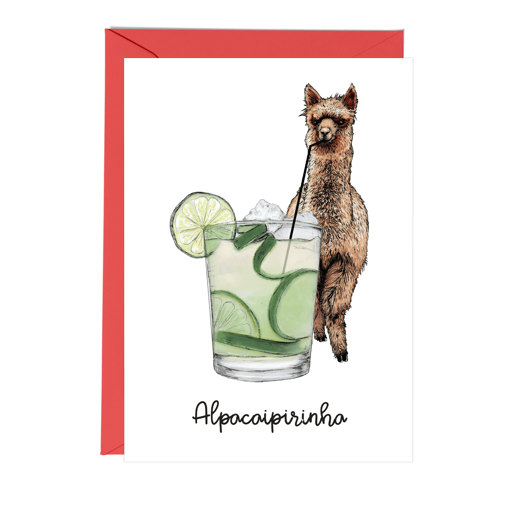 Alpacaipirinha Cocktail Greeting Card - Fawn and Thistle