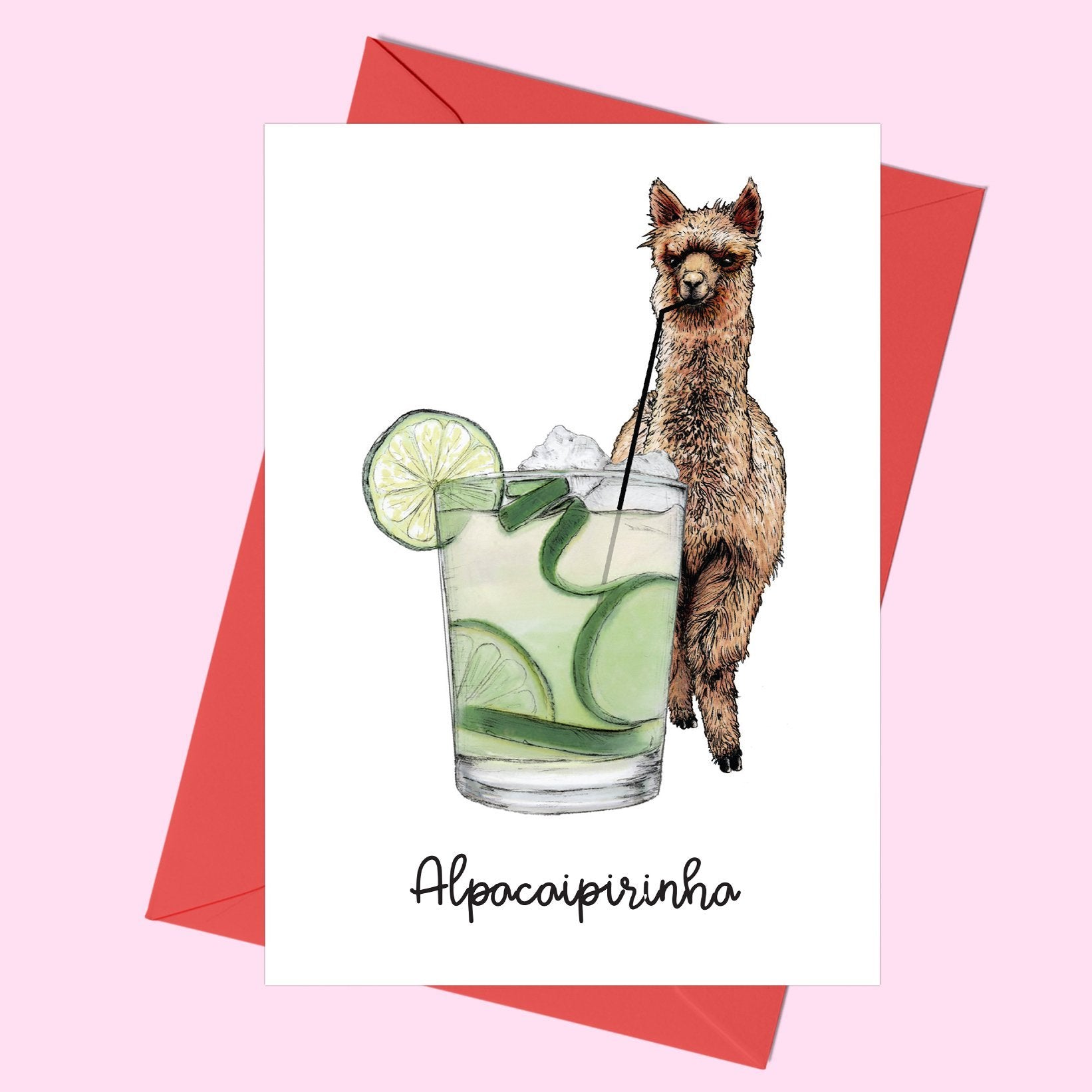 Alpacaipirinha Cocktail Greeting Card - Fawn and Thistle