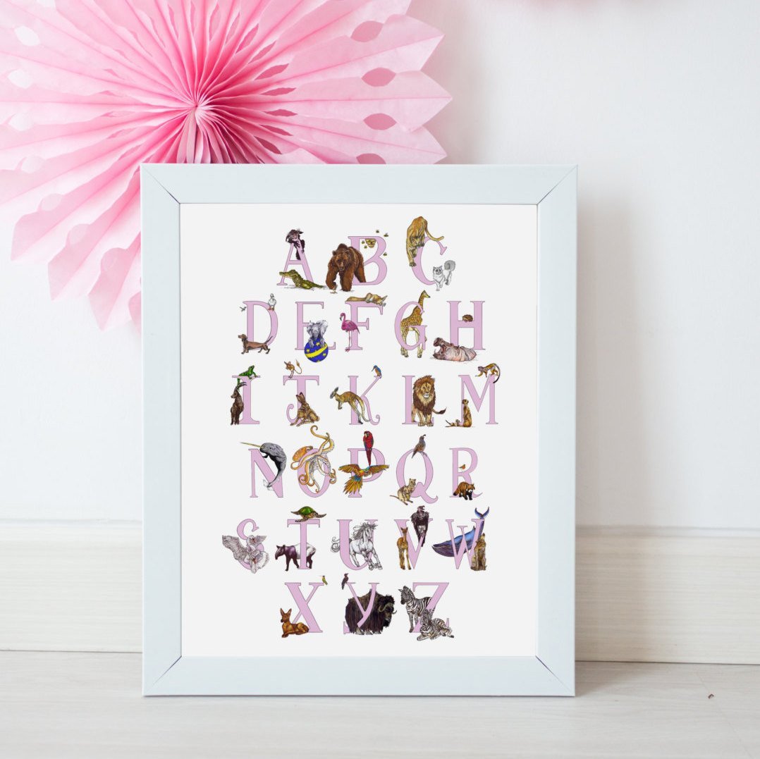 Animal ABC's A3 Art Print - Fawn and Thistle