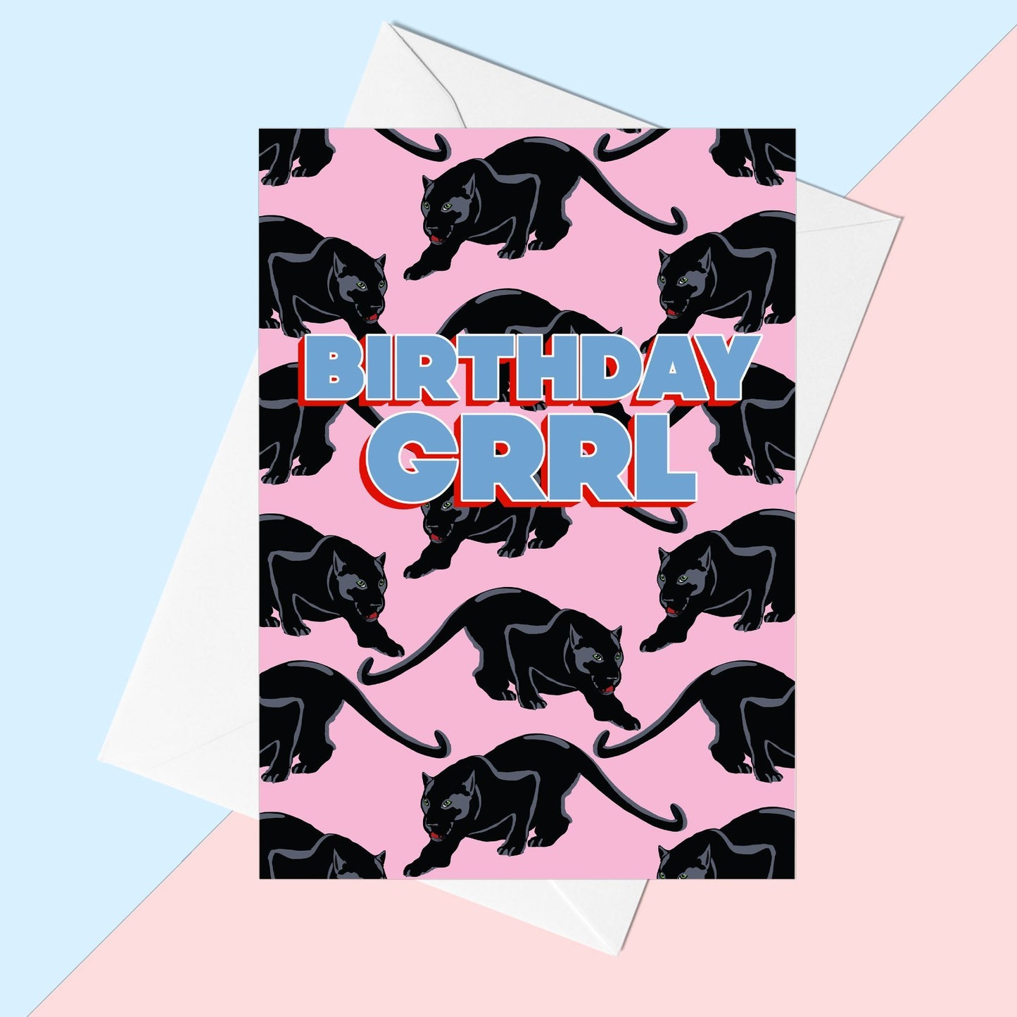 Birthday Grrl Panther Greeting Card - Fawn and Thistle