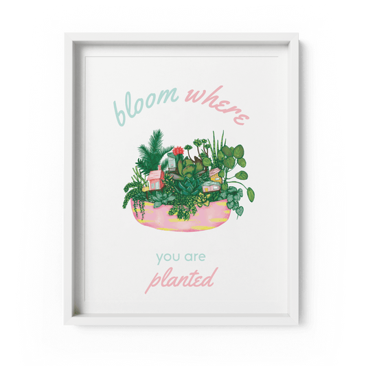 Bloom Where You Are Planted A3 Art Print - Fawn and Thistle