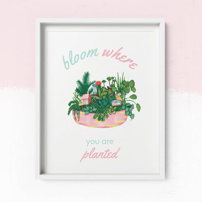 Bloom Where You Are Planted A3 Art Print - Fawn and Thistle