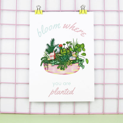 Bloom Where You Are Planted A3 Art Print - Fawn and Thistle