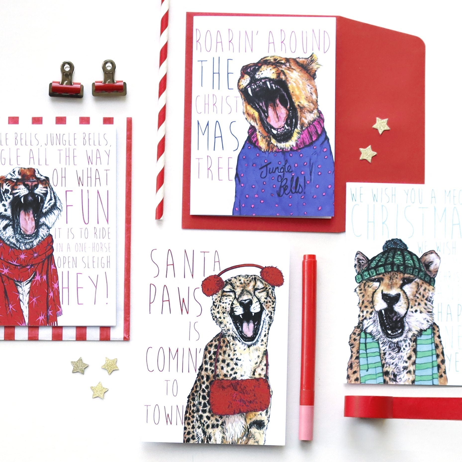 Caroling Cats Christmas Card Pack - Fawn and Thistle