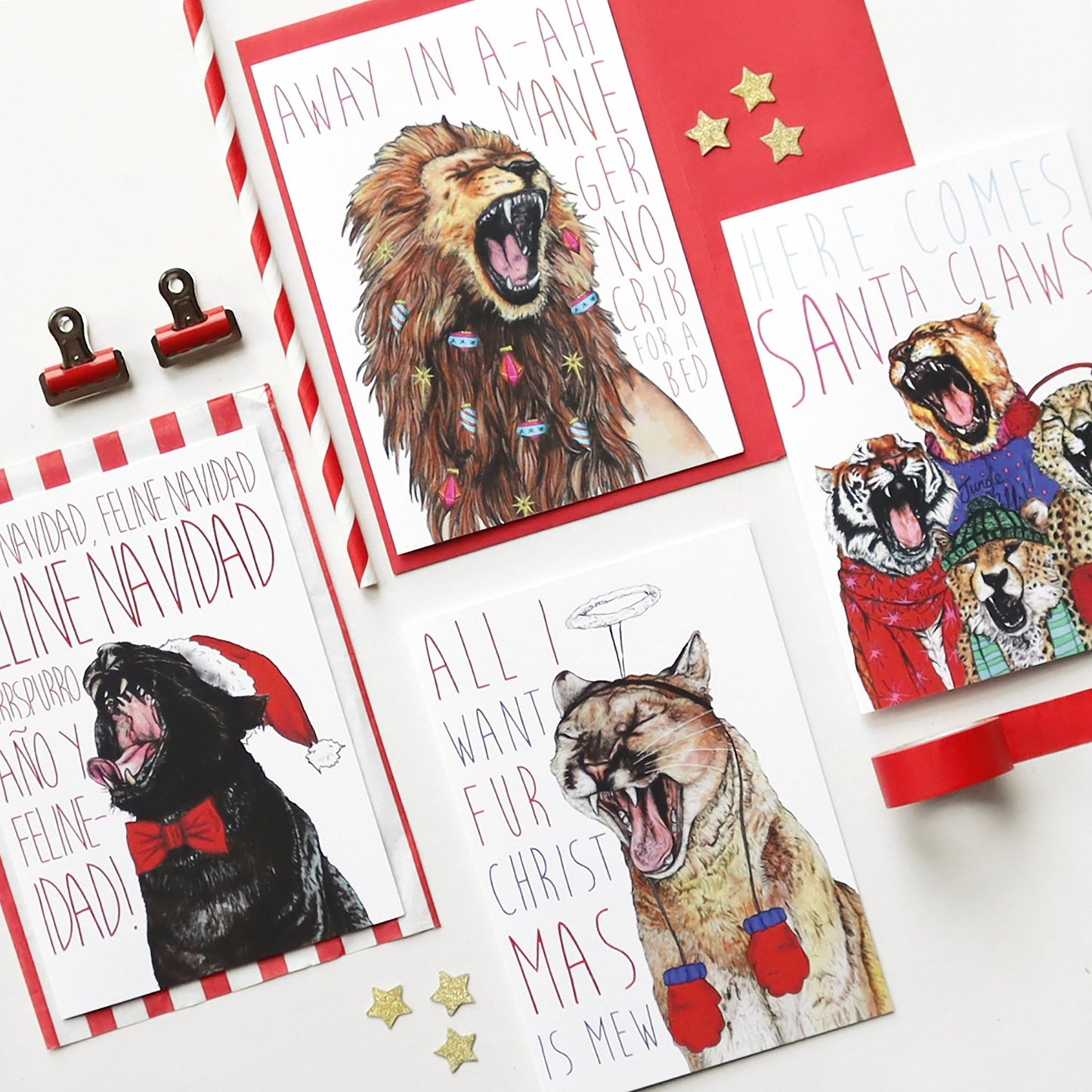 Caroling Cats Christmas Card Pack - Fawn and Thistle