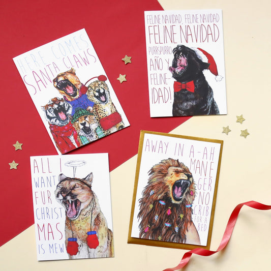 Caroling Cats Christmas Card Pack - Fawn and Thistle