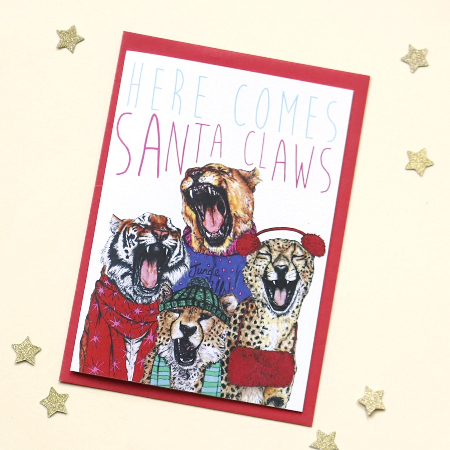 Caroling Cats 'Santa Claws' Christmas Card - Fawn and Thistle