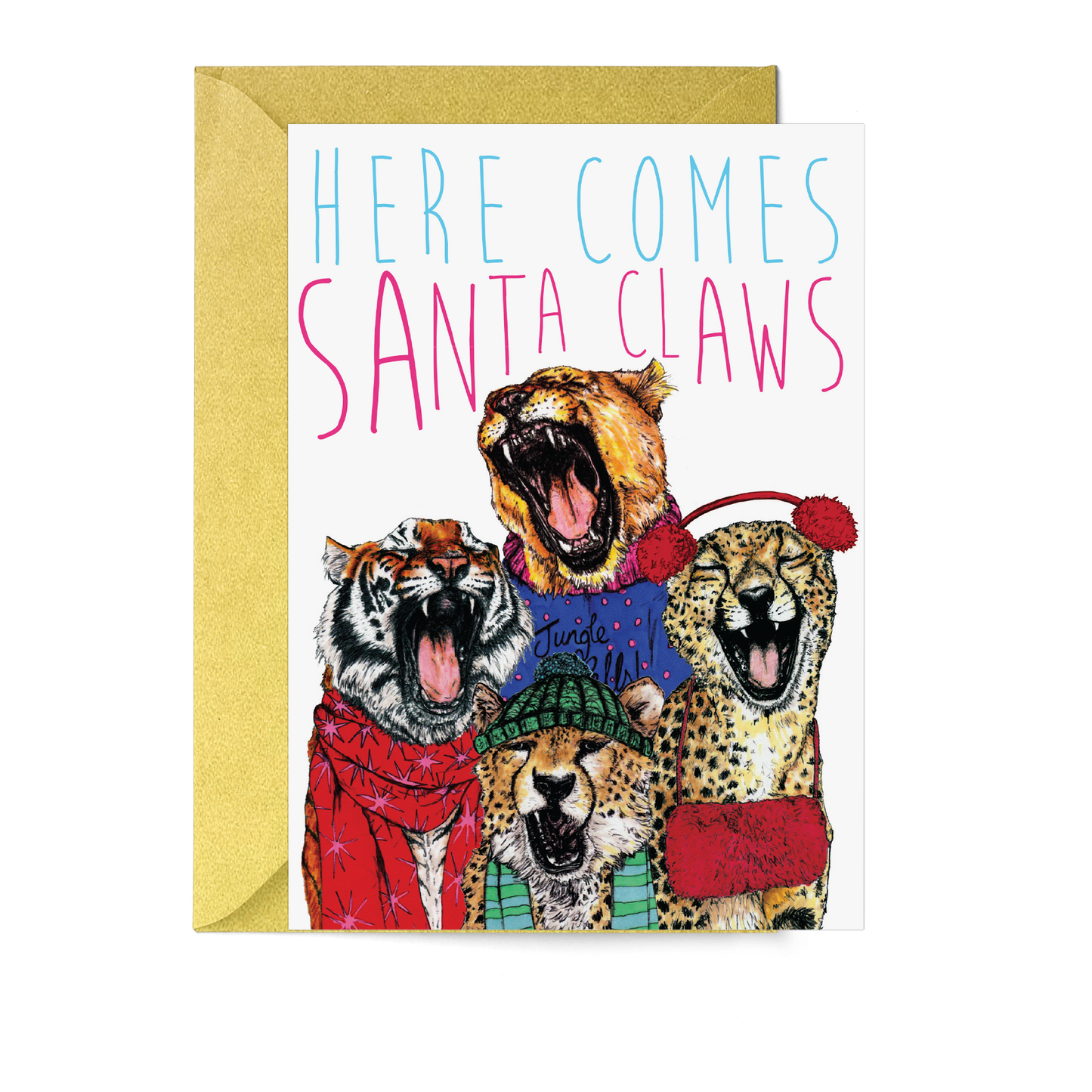 Caroling Cats 'Santa Claws' Christmas Card - Fawn and Thistle