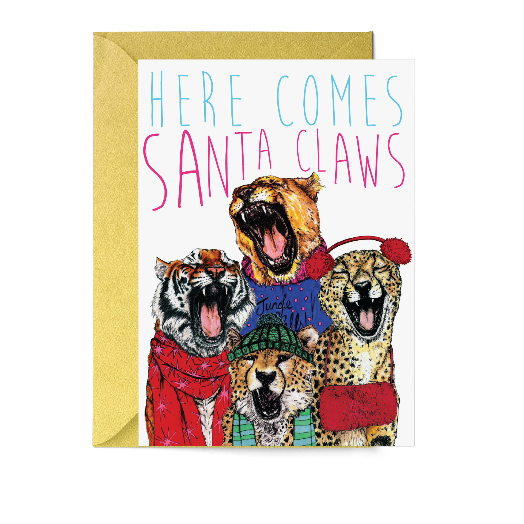 Caroling Cats 'Santa Claws' Christmas Card - Fawn and Thistle