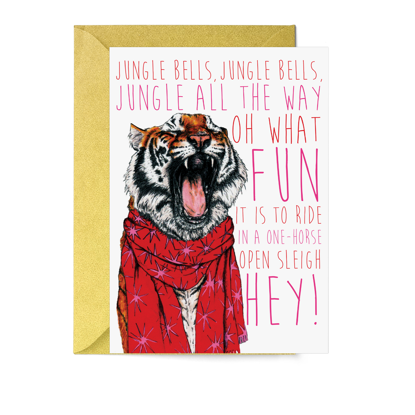 Caroling Cats Tiger Christmas Card - Fawn and Thistle