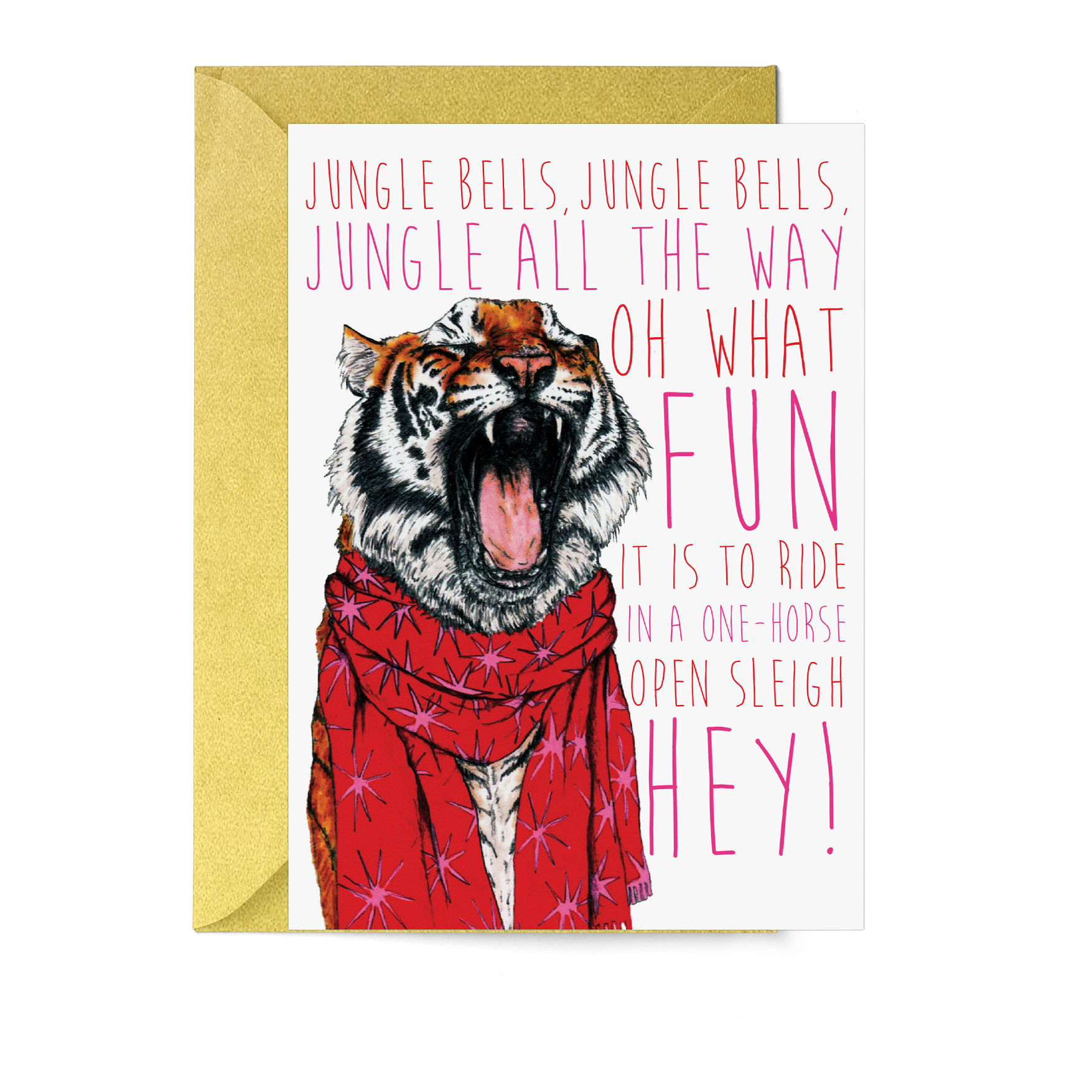 Caroling Cats Tiger Christmas Card - Fawn and Thistle