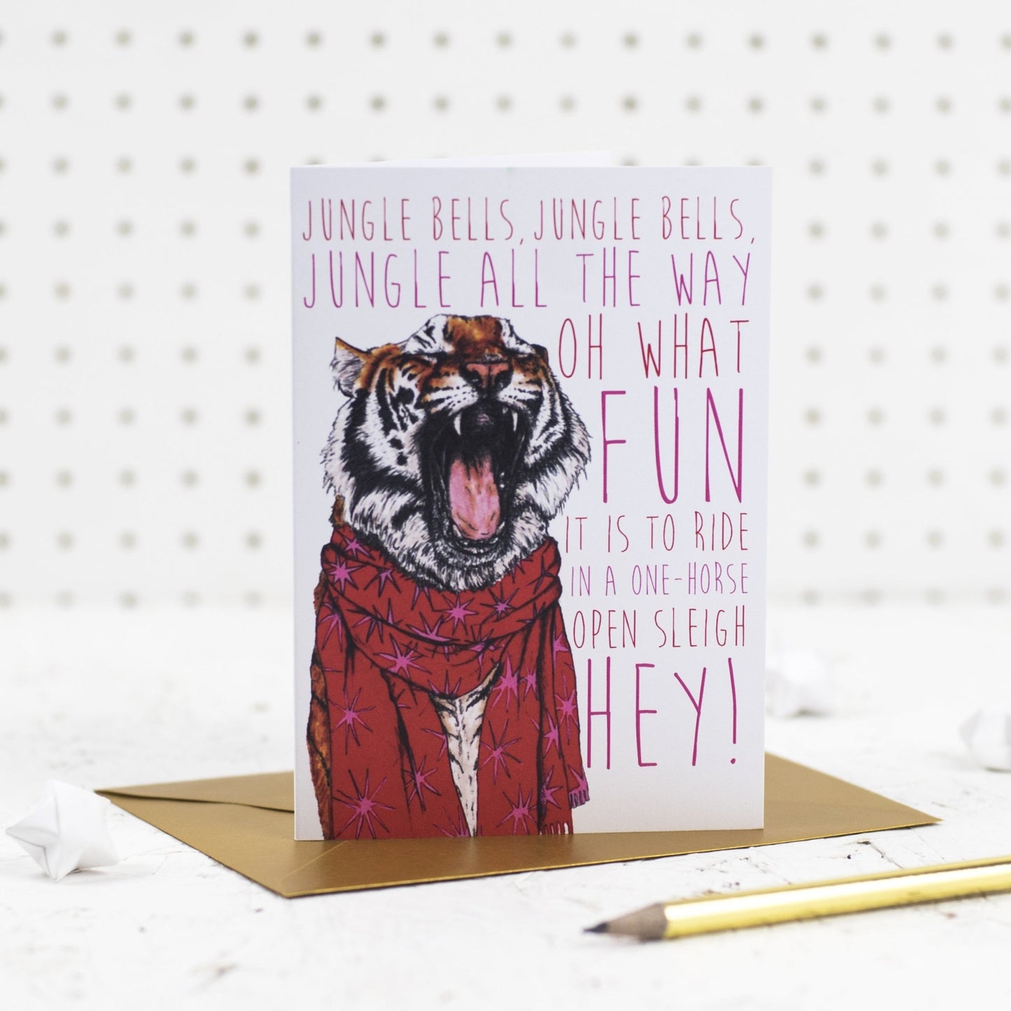 Caroling Cats Tiger Christmas Card - Fawn and Thistle