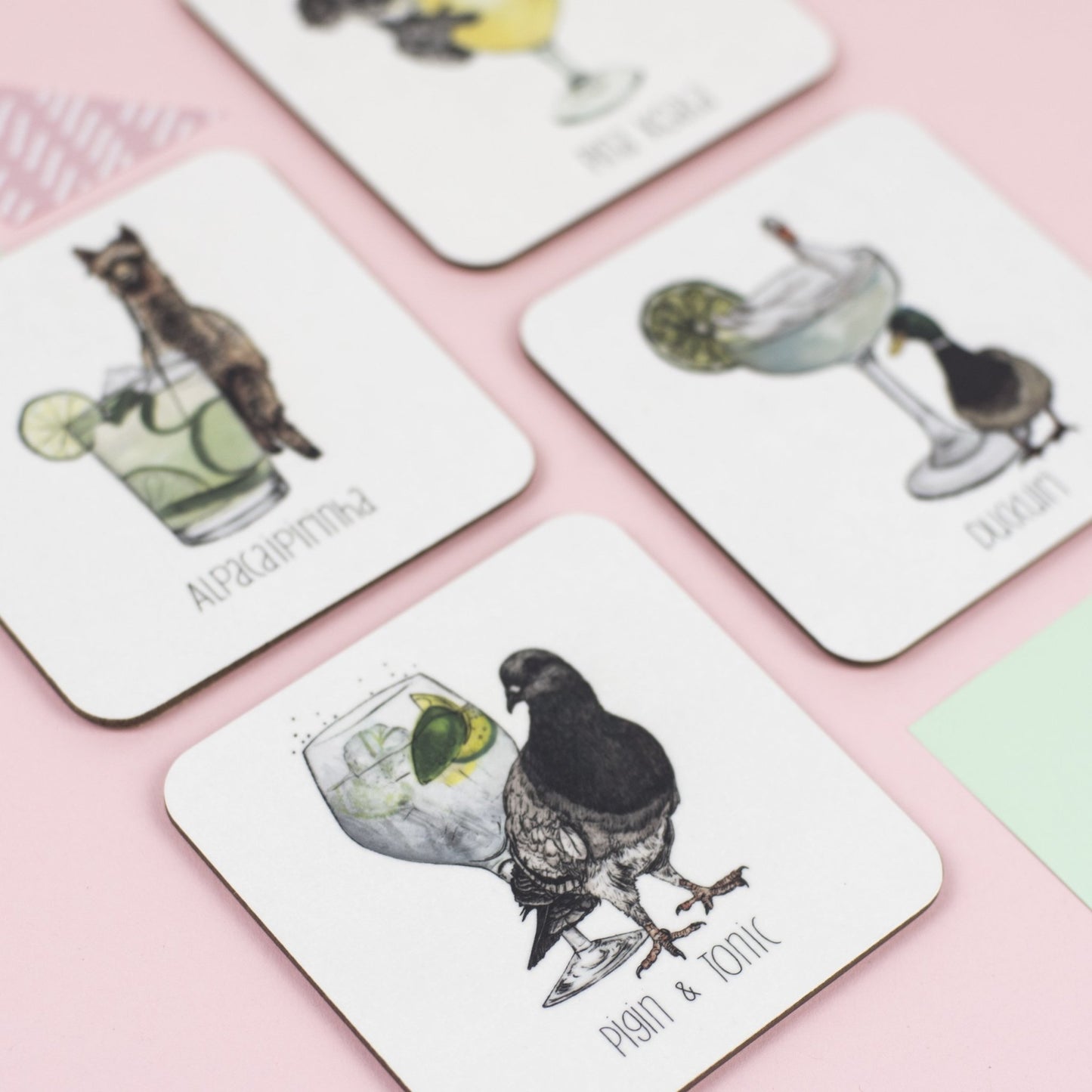 Cocktail Animals Coaster set - Fawn and Thistle