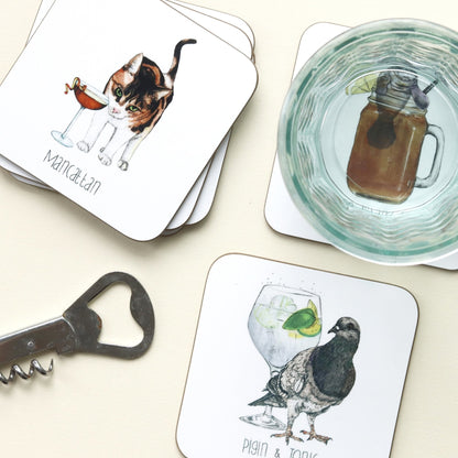 Cocktail Animals Coaster set - Fawn and Thistle