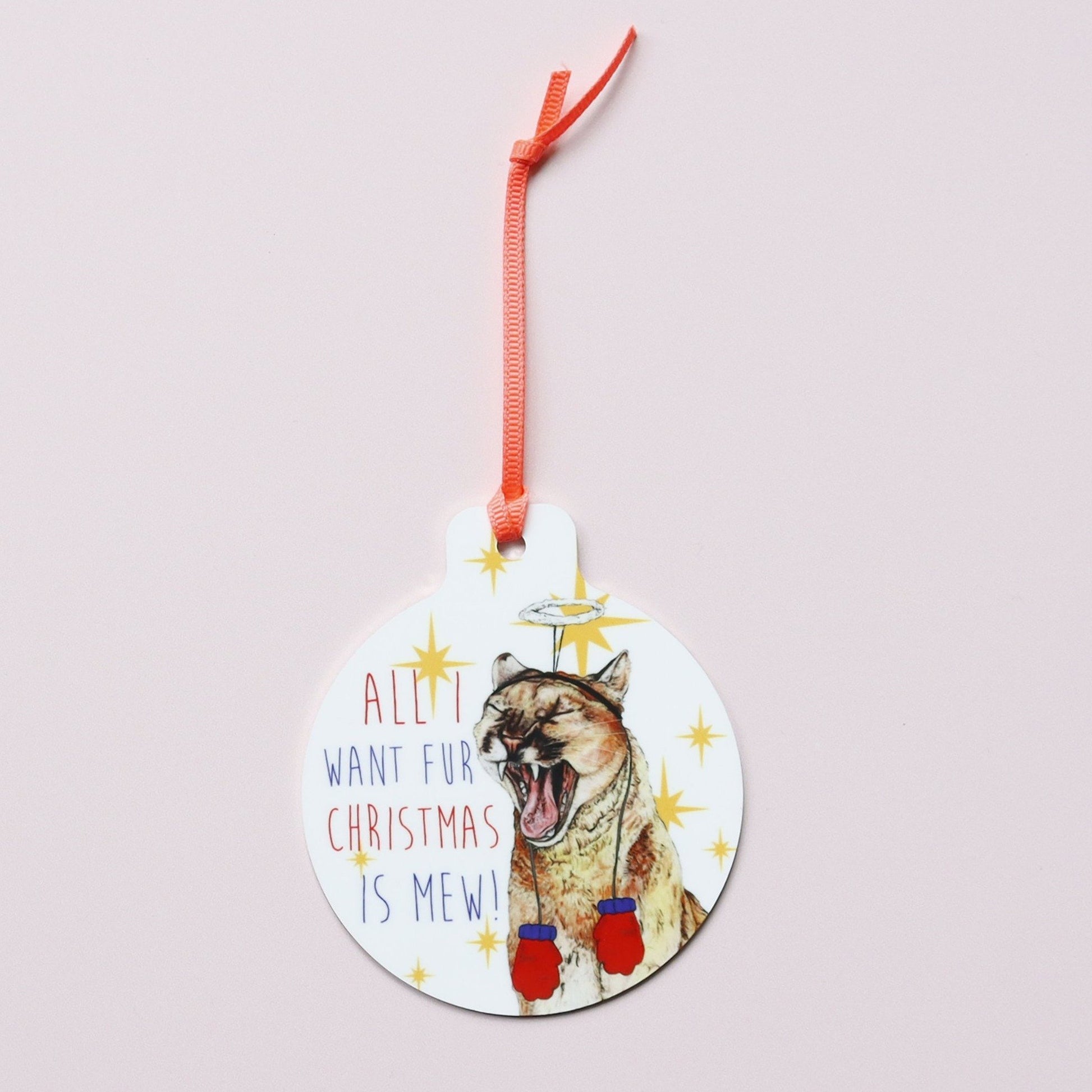 Cougar 'All I Want Fur Christmas' Christmas Tree Decoration - Fawn and Thistle