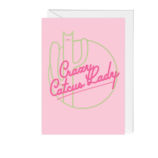 'Crazy Catcus Lady' Greeting Card - Fawn and Thistle