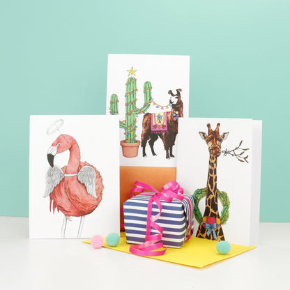 Festive Fiesta Giraffe Christmas Card - Fawn and Thistle